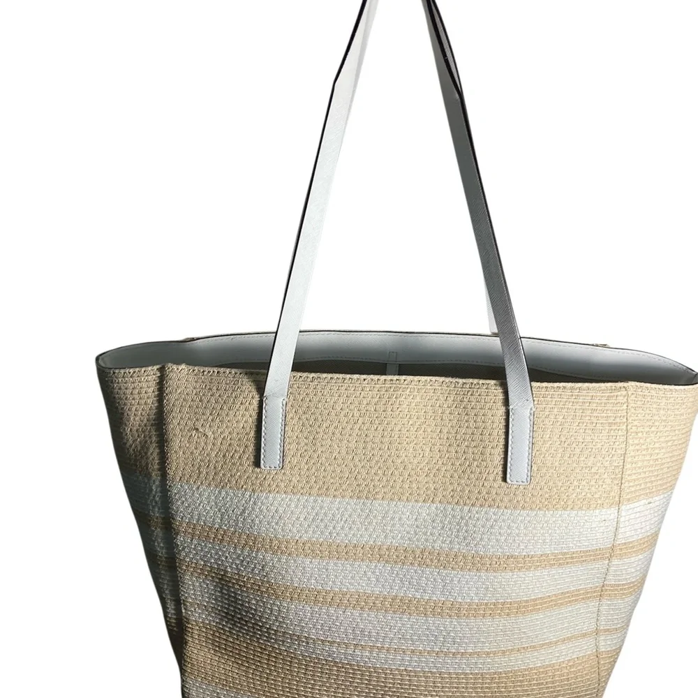 Kate Spade Beige and White Tote SHOULDERBAG Bag